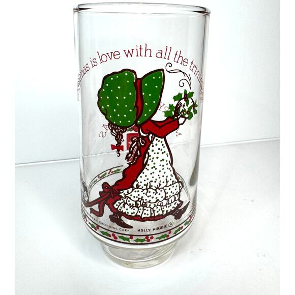 1970s American Greetings Hallmark Ltd Ed Holly Hobbie Coca Cola Glass - Picture 1 of 4